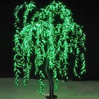 LED Willow Tree Light LED 1152pcs LEDs 2m / 6.6FT Green Color Rainproof Uso interior o exterior Jardín de hadas Decoración navideña