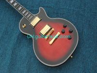 Black Cherry Flame Top Custom Electric Gitara Mahogany Body Ebony Fingerboard Hurtownie Gitary