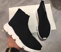 Black Speed Trainer Casual Shoe Man Woman Sock Boots New Stretch-knit Slip On Elastic Race Runner Sneaker
