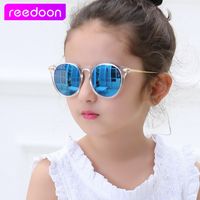 Reedoon Kids Girls Occhiali da sole polarizzati Uv400 Mirror Metal Frame Metal Eyewear Bambino Sole Sun Cine Caring Infantil 2958 D18101302