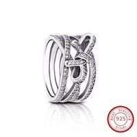 Pandora Engagement Charm Ring S925 Sterling Silber New Silver Delicate Sentiments Ring mit klarem Cz Fit für Pandora Ring Schmuck