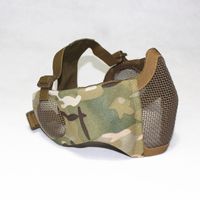 Maschera tattica pieghevole con protezione auricolare per Airsoft Paintball con cinturino elastico regolabile