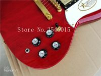 Anpassad med Classic Red 3 Pickups SG Gitarr Deluxe 2018Completed Musical Instruments Kinesisk SG Electric Guitar Gratis frakt
