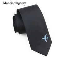 Mantieqwingway мода самолет сплошной цвет полиэстер 8см шеи галстук для мужчин костюм мужские деловые галстуки Граматы черный Corbatas галстук