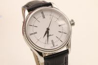 2019 vendita calda Cellini serie 18k argento orologio meccanico nero in pelle nera movimento automatico superficie degli uomini orologio spedizione gratuita