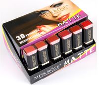 E Nieuwe Collectie 24pcs / Set Make Lipsticks Miss Rose 3D Brilliant Smoothing Waterdichte Langdurige Lip Stick Cosmetics Matte Batom