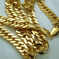 мужские 18 карат золота 18 карат заполнены 50 60 70 см длина 10 мм ширина тяжелый прохладный ожерелье N111