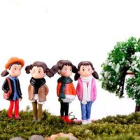 4/6 stks Home DIY Miniatuur Figurine Xiaomei Meisjes Micro Landschap Decor Mini Fairy Garden Ornament Diverse Set Hars Craft