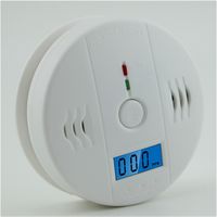 LCD CO Sensor Funciona solo Sonido de sirena de 85db incorporado Detección de alarma de envenenamiento por monóxido de carbono independiente