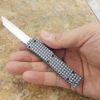the one mini Key keychain buckle carbon fiber double action tactical self defense folding edc knife automatic auto hunting knives xmas gift