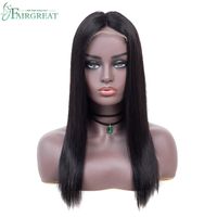 Brazilian Straight Human Hair Wigs With Baby Hair 4*4 Middle Part Lace Front Wigs For Black Women 10-20 Inch Fairgreat Hair Wigs