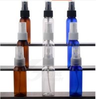 Flacons de pulvérisation en plastique PET rechargeables en plastique ambré bleu transparent de 50 x 30 ml avec vaporisateur de brume pour eau de parfum