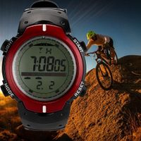 red and black digital watch