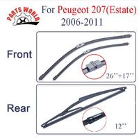 Combo Silicone Rubber Front And Rear Wiper Blades For Peugeo...