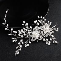 2018 Diademas de cristal flexibles más nuevas de dos flores para las mujeres diadema adornos pelo tocados para el pelo de mujer para boda JCG112