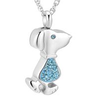 Crystal pet cremation urn jewelry stainless steel dog cremat...