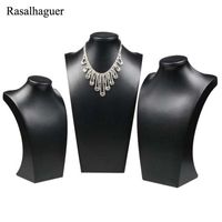 Hot Sale Black Volor Mannequin Shape PU Lederen Sieraden Display Stand voor Counter Showcase Necklace / Hanger Bust Displays Houder