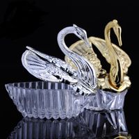 EUROPEJSKI Styl Akrylowy Srebrny Swan Sweet Candy Box Wedding Favor biżuteria Pudełka Party Favor Posiadacze LX3730
