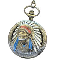 Padrão Exquisite índio Vintage Relógio de bolso mais recente tendência de quartzo os homens assistir e Mulheres Moda Casual selvagem Gravado bolso