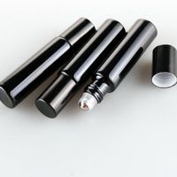 5 ML 10 ML Siyah UV Uçucu yağ şişesi Şişeler Üzerinde Rulo ile çelik metal silindir topu parfüm hızlı kargo F438