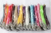 100 unids / lote 1.5mm Cera colorida Collar de cuero Cuerda Cuerda de Cuerda Camarón Colgante Joyería Componentes Lanyard con cadena DIY