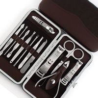 12pcs Manicure Pedicure Scissor Tweezer Ketton Pick Pick Pick Utility Clipper Kit, set di strumenti per la cura del chiodo in acciaio inox