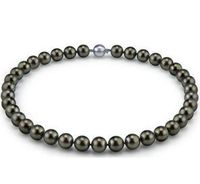 Bella collana di perle nere naturali da 10-11mm Collana in rilievo da 18 pollici Accessori in argento 925