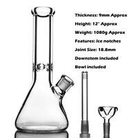 Hookahs 30CM Glass Beaker Base Bongs Oil Rig 9mm Thick Bubbl...