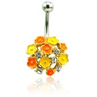 Fashion Gold Plated Belly Button Rings Stainless Steel Barbe...