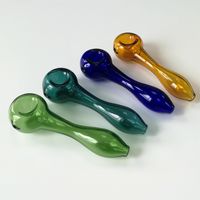 4 Tubi pollici di vetro colorato del bruciatore a nafta del tubo Mini Glass Spoon mano pipe For Smoking Accessori Dab strumento HSP01
