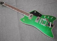 희귀 Firebirdguitar G6199 Billy-Bo Jupiter 금속 녹색 썬더 버드 일렉트릭 기타 전복 바디 넥 바인딩, 큰 트레몰로 테일 피스