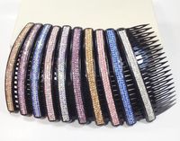 10pcs lot 3 Row Crystal Hair clips Barrettes Comb Jewelry Accessories For Women Girls Gift HJ688