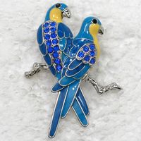 Оптовая Кристалл Rhinestone эмалирование попугай мода костюм брошь Pin ювелирные изделия подарок C934