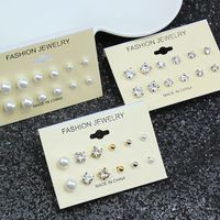 Mode Mischung Kristall Ohrringe 6 Paar / Set glänzend viele Ohrringe Schmuck für Frauen Mädchen Großhandel