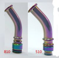 Rainbow Glass Drip Tip Long Curved 510 810 Wątek Vaporizer Mod ustnik Filipiny 2018 Najnowsze Sprzedaż Sprzedaż