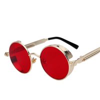 Runde Metall Sonnenbrille Steampunk Männer Frauen Mode Brille Marke Designer Retro Vintage Sonnenbrille UV400