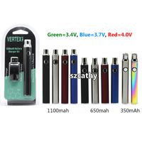Vertex аккумулятор электронная сигарета Vape 350 650 900 1100 мАч, предварительное нагретие VV ​​батареи FIT 510 картриджей 4-9 цветов