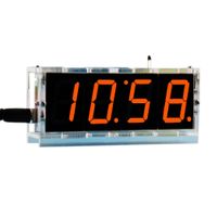 4桁のLED DIYの電子Digtalの目覚まし時計キットモジュール大画面オレンジLEDの練習セット