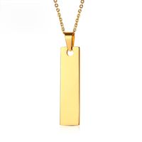 Goldfarben-Bar Halsketten-Anhänger Geschenke für ihre Edelstahl Personalisierte Name Datum Liebe Worte Freundschaft Ketten