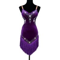 ラテンダンスドレスの女性サルサダンスは、タッセルと3色のD0177と輝くラインストーンブラフィとのリリカルダンス衣装