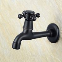 Black Cross Handle Copper Antique Faucets European Outdoor P...
