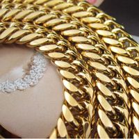 Dicke schwere Halskette massiv Gold gefüllt Herren Halskettenkette Geschenk 24 "lang