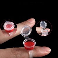 50pcs Microblading Accessoires Tattoo Ink Anneau Tasses / Caps pour Maquillage Permanent Jetable Micro Pigment Cups Colle Tasses Outils De Tatouage