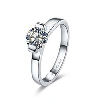 1ct الكلاسيكية oxhead خاتم الزواج الاصطناعية الماس للنساء 925 الفضة الاسترليني عصابة 18 كيلو الذهب الأبيض مطلي مجوهرات الخطبة