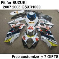 Hot sale fairing kit for Suzuki GSXR1000 07 08 white black fairings set GSXR1000 2007 2008 YY89