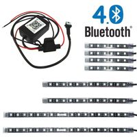 Bluetooth APP Controle 8pcs Multi Color 5050 RGB LED Super Bright Tubo Faixa de Motocicleta ATV Iluminação Kits