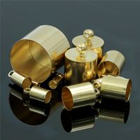 Antik Brons / Rhodium Halsband Clasps End Caps Fit 2 2.5 3 3.5 4 4.5 5 5.5 mm Läderkabel Kontakter för smycken Making F574