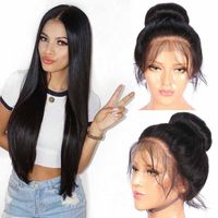 Brazilian Straight Virgin Hair Lace Front Wigs With Baby Hai...