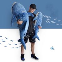 Animal jumbo baleia tubarão brinquedo de pelúcia grande baleia azul travesseiro boneca animais marinhos brinquedos namorada presente do Dia Dos Namorados 100 cm 150 cm DY50421