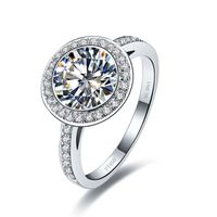 Luxury Design Bridal Jewellry 3 Carati Diamanti sintetici Fidanzamento Anello in argento Fede nuziale L'oro bianco previene l'appannamento